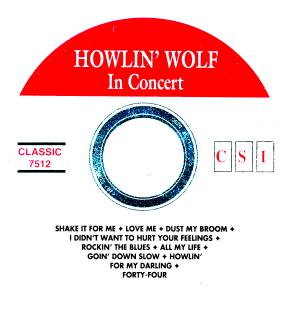 Howlin' Wolf · In Concert · Artwork