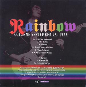 Rainbow · Deutschland Tournee (6CD) · CD2 Live In Cologne 25.09.1976